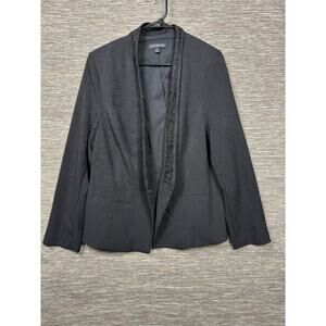 Lane Bryant Blazer Jacket Size 20 Black Lace Collar Snap Stretch Casual Career